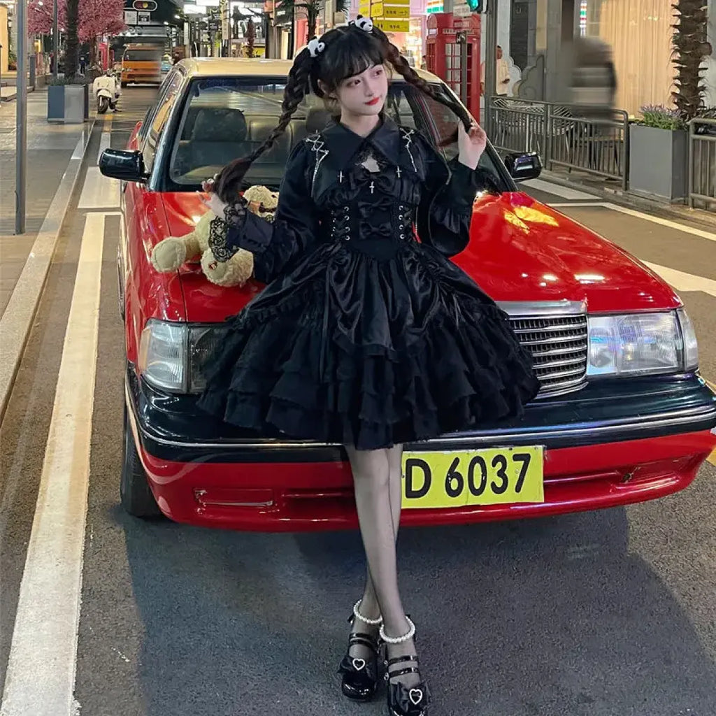 Gothic Victorian Lolita Dress – Punk Lace & Bow